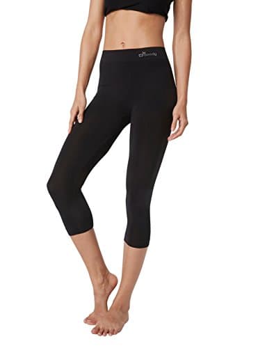 Image of Boody | Women's 3/4 Leggings | Organic Bamboo | Seamless Loungewear & Activewear | Black | Medium