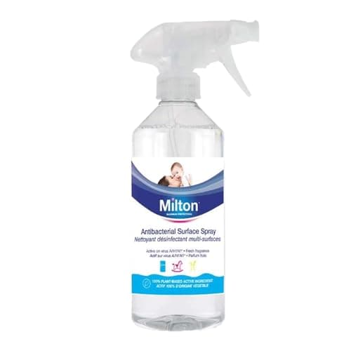 Image of Milton Antibacterial Surface Spray 500ml Pack of 1 Sterilising Fluid Antiseptic Cleaner Kitchen Worktops Fridge Desinfecant with Welari Thank You Card | (1pack) (500ml)