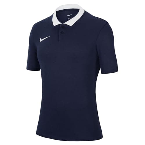 Image of NIKE CW6965-451 W NK DF PARK20 Polo SS Polo Shirt Women's Obsidian/White/White Size M