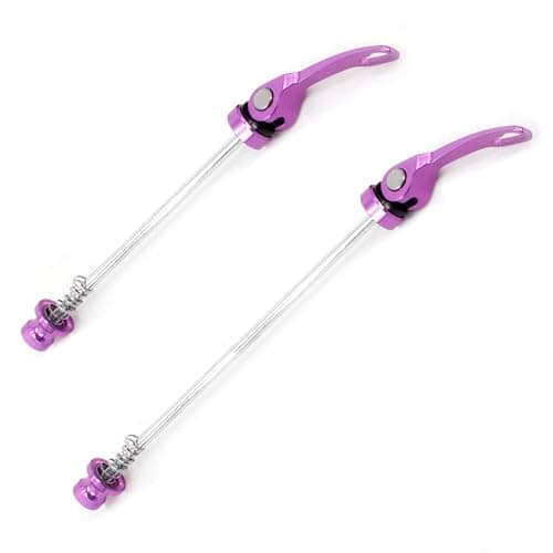 Image of rningo 2pcs QR Skewers High-Strength Alloy Quick Release Skewers Front 115 mm Rear 147 mm Axle Set Fit for Road Bike(Purple)