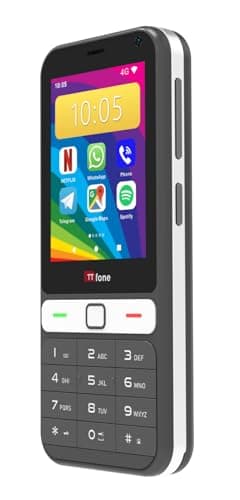 Image of TTfone TT280 – Simple 4G Dual SIM Bar Phone with Android, 2.8" Touchscreen, Keypad, 2MP Camera, USB-C - Easy to Use Unlocked Mobile (with USB Cable)