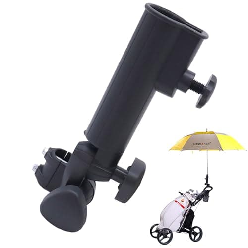 Image of Shirene Golf Umbrella Holder,Golf Umbrella Holder for Trolley,180°Adjustable Golfs Cart Umbrellas Stand Attachment,Umbrellas Holders,Golfs Accessories for Cylindrical Handle Baby Pram Wheelchair Bike