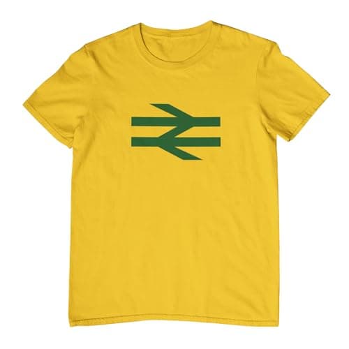 Image of British Rail Logo T-Shirt (Various Sizes and Colours) (X Large, Yellow T-Shirt with Green Print)