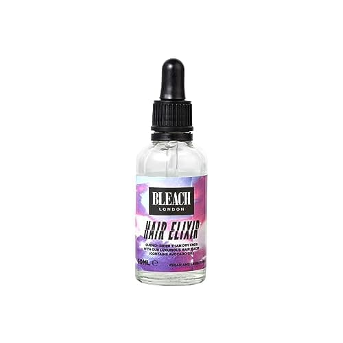 Image of Bleach London Hair Elixir for Dry Ends, Lightweight, No Residue Hair Serum with Avocado Oil, Boosts Shine and Reduces Frizz for Smooth Glossy Hair 50ml