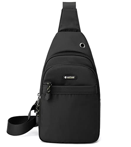 Image of zhongningyifeng Sling Bag for Men Women Small Shoulder Chest Bag Nylon Waterproof Lightweight MINI Crossbody Daypack for Hiking Camping Outdoor Sports