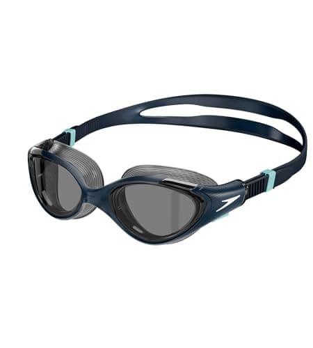 Image of Speedo Women's Biofuse 2.0 SwiMing Goggles | Female Design | Patented Adjust Mechanism | Anti-fog | Anti-leak | Comfort Fit, True Navy/Marine Blue, One Size