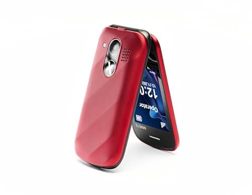 Image of Maxcom MM815 Flip Phone for Elderly 2G Mobile Phones with Easy to Read 2.4" Screen and Loud Volume, Dual SIM Free Mobile Phone, Large Font, USB-C, Compact and User-Friendly Design for Seniors- Red