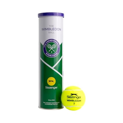 Image of Slazenger Unisex Wimbledon 4tin Tennis Balls, Yellow, Tube Of 4 EU