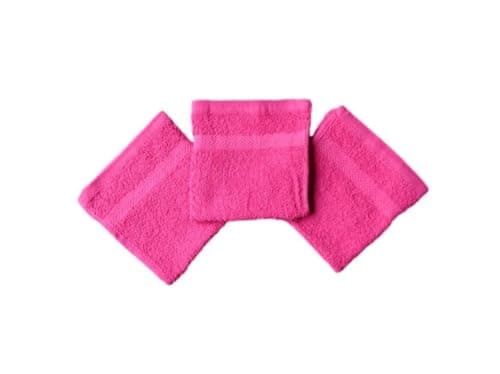 Image of 2 Pack Face Flannels/Face Cloths 100 Percent Cotton Colour Hot Pink