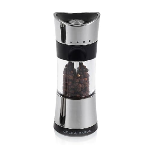 Image of Cole & Mason Horsham Chrome Pepper Mill, Adjustable Precision+ Inverta Grind Mechanism, Chrome/Acrylic, 154 mm, Includes 1 x Pepper Grinder