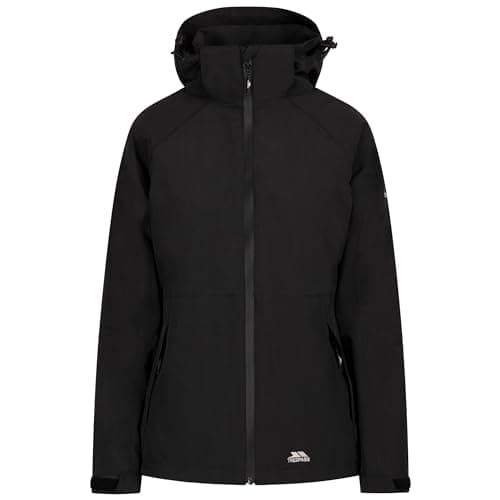 Image of Trespass Womens Waterproof Jacket Tilbury - Full Zip Windproof Rain Coat for Women with 2 Zipped Pockets, Waterproof Jacket with Adjustable Hood, Taped Seams & Velcro Cuffs
