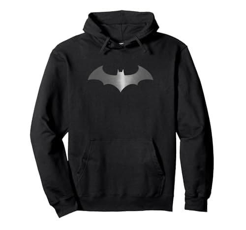 Image of DC Batman Logo Modern Pullover Hoodie, Adult Unisex, Black, Medium