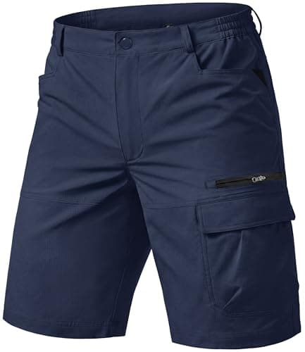 Image of TACVASEN Cargo Shorts for Men Casual Work Shorts Elasticated Waist Military Shorts Tactical Army Shorts, 36, Navy Blue