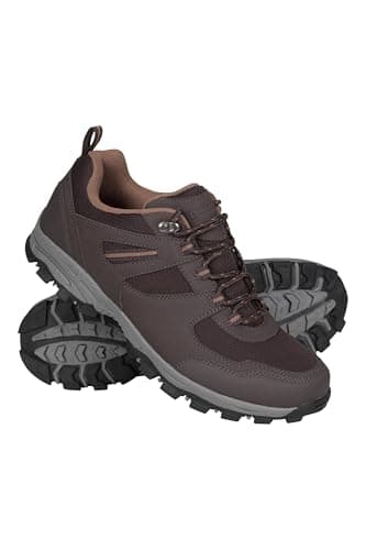 Image of Mountain Warehouse McLeod Mens Shoes - Lightweight Shoes, Durable Walking Shoes, Breathable Hiking Shoes, Mesh Lining Running Shoes - Spring Summer, Travelling Dark Brown Adult Shoe Size 13