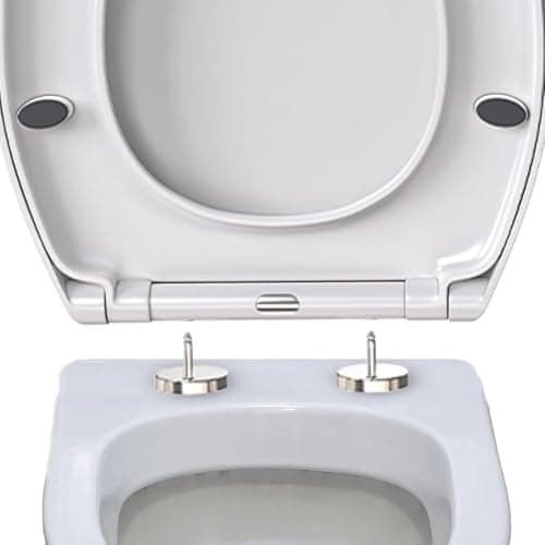 Image of Soft Close Toilet Seat, Toilet Seat with Quick Release for Easy Clean, Standard Loo Toilet Seats Oval, Simple Top Fixing, Universal Toilet Seat, Non-Slamming, White