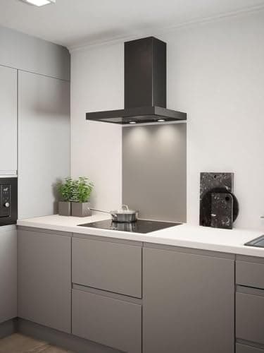 Image of Matt Grey Glass Kitchen Splashback 600mm x 750mm