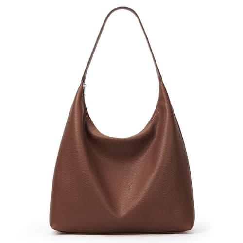 Image of KALIDI Vintage Vegan Leather Tote Bag Women Hobo Zipper Work Bag Weekender Shoulder Handbag for Travel Daily