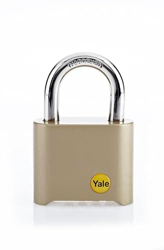 Image of Yale Y126/50/127/1 Brass Combination Padlock, 50mm, Pack of 1, Suitable for Gates and garages