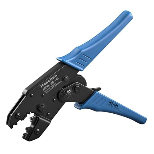 Image of Heschen Ratchet Crimper Plier, HS-101, Non-Insulated Cable Terminals Crimping Tools, Use for 1.5-10 mm² (15-7 AWG), Blue