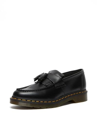 Image of Dr. Martens Unisex Tassel Loafer Boat Shoe, Black Smooth, 8 UK