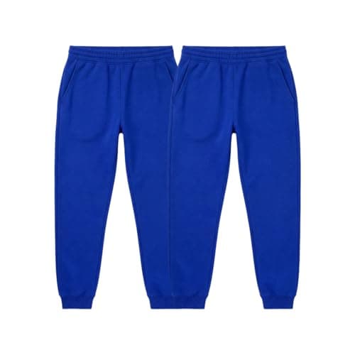 Image of IMFAA Kids School Joggers – Boys & Girls Fleece Tracksuit Bottoms, Elastic Waist Cuffed PE Jog Pants for Sports (UK, Age, 13-14Y, R-Blue-2)