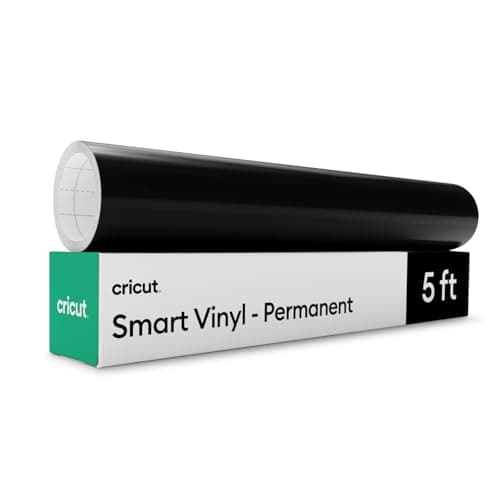 Image of Cricut Smart Permanent Adhesive Vinyl | 30.5 cm × 1.52 m | Black | Self-Adhesive Vinyl Sheet | Ideal for Customising Mugs, Bottles, Labels, Signs & DIY Crafts