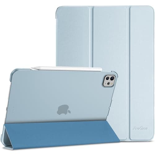 Image of ProCase Smart Case for iPad Pro 11 Inch Case M5 2025/M4 2024(Model: A3357/A3358/A3359/A2836/A2837/A3006), Slim Folio Stand Hard Shell Protective Tablet Cover for 6th/5th Gen iPad Pro 11" -Blue