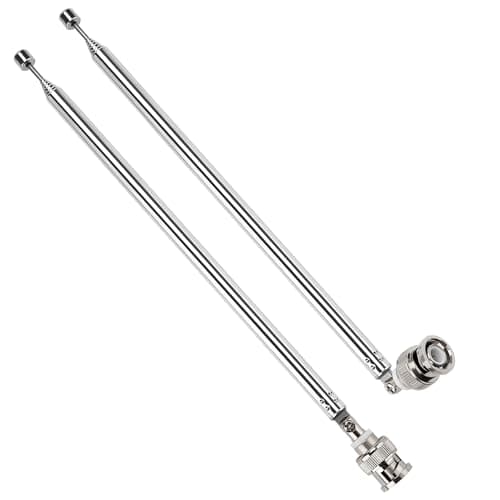 Image of VooGenzek 2 PCS 100cm 7 Section Replacement Telescopic Aerial Antenna, DAB FM Antenna Replacement, Portable Radio Antenna, with BNC Connector, for DAB AM/FM Stereo Reception