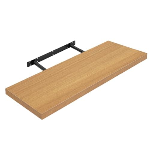 Image of Anika Floating Shelf / 3 Separate Sizes & 4 Colour Options / 3.8cm Thick Hollowboard/Bedroom/Kitchen/Living Room/Office (Oak, 80cm)