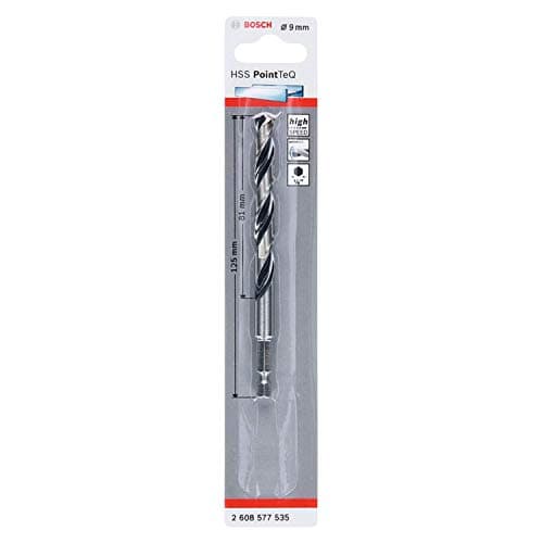 Image of Bosch Professional PointTeQ Hex Drill Bit (for Metal, Ø: 9.0 mm, Total Length: 125 mm, ¼’’ Hex Shank, Accessory for Impact Drivers and Drill Drivers)