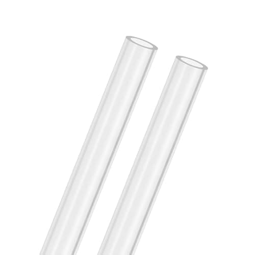 Image of M METERXITY 2-Pack Clear Rigid Acrylic Pipe, 14mm[0.55"] ID x 20mm[0.79"] OD Plastic Round Tube for Water Cooling System/Lamps/Fountains/Aquariums/Display Stand, Acrylic Tubing [305mm/12IN]