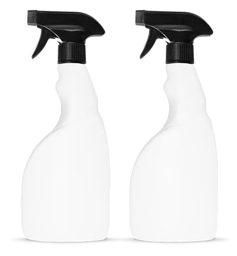 Image of McKLords Pack of 2-500ml White Spray Bottles - Refillable Plastic Mist Sprayer for Cleaning, Gardening & Hairdressing - Heavy-Duty Hand Trigger Spray Bottles