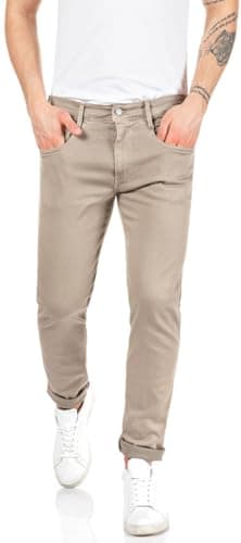 Image of Replay Herren Jeans Anbass Slim-Fit Hyperflex Colour X-Lite mit Stretch, Braun (Sand 020-1), 32W / 34L
