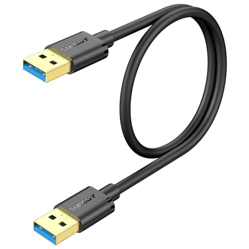 Image of SUNGUY USB to USB Cable 0.5m Short, USB 3.0 Type A Male to Type A Male Cable Data Transfer up to 5Gbps Compatible with Printers, Modems, Hard Drives, Monitor, Camera, Wacom, DVD, Hub
