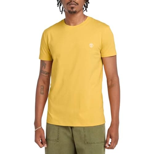 Image of Timberland Mens Crew Neck T Shirt 'Dunstan River Jersey Crew' Slim Fit - Short Sleeved (Mimosa) XXL