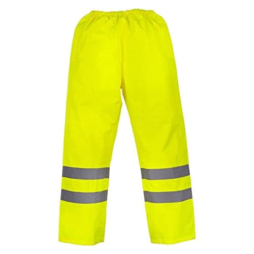 Image of Yoko Mens Hi-Vis Waterproof Contractor Over Trousers (Pack Of 2) (S) (Hi-Vis Yellow)