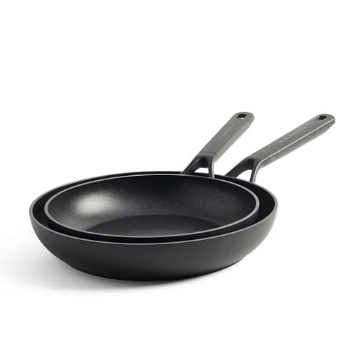 Image of KitchenAid Classic Forged Hard Anodized PFAS-Free Healthy Ceramic Non-Stick, 24 cm and 28 cm Frying Pan Set, Induction, Oven Safe, Black