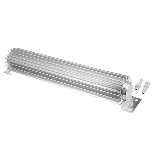 Image of X AUTOHAUX 1 Set Transmission Oil Cooler 12" Finned with 1/4" NPT Silver Tone