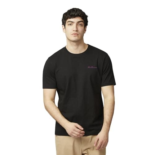 Image of Ben Sherman Men's Signature T-Shirt, Short Sleeved, 100% Organic Cotton, Regular Fit (Dark Navy) L