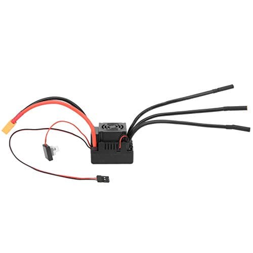 Image of 80A Waterproof Brushless ESC, Electric Speed Controller for 1/8 RC Car, Sensorless BLDC Motor Compatible with 2-4S LiPo, 5.8V 3A SBEC, Programmable with Cooling Fan (XT60)
