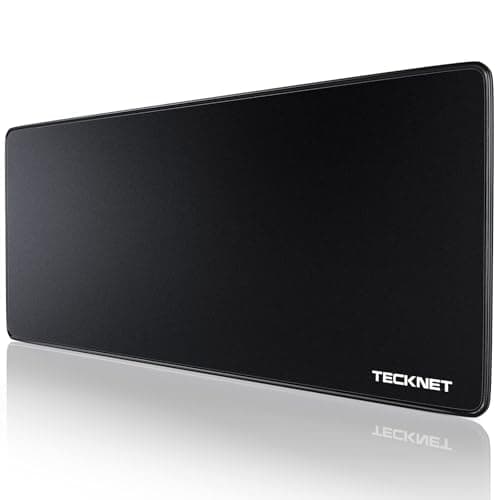 Image of TECKNET Gaming Mouse Mat, 900x400x3 mm Large Mouse Pad, Extended Waterproof Mousepad, Non-Slip Rubber Base-Smooth Cloth Surface-Compatible with Laser and Optical Mouse-Black