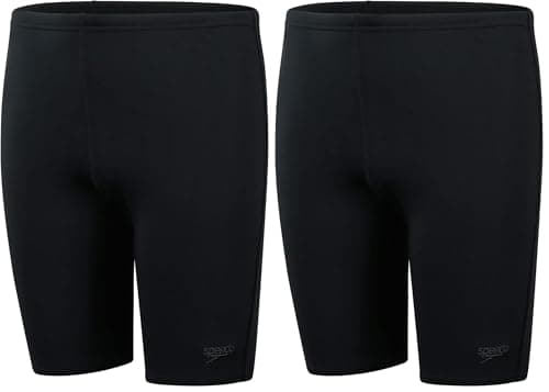 Image of Speedo Boys Endurance+ Jammer Swimming Trunks | Training | Chlorine Resistant | Quick Drying | Stretch Fabric | Comfort Fit, Black, 9-10
