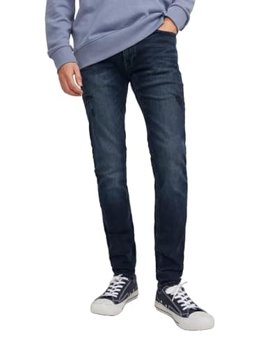 Image of JACK & JONES Liam Original AKM 004 Skinny Fit Jeans-W34-30L (Dark Blue)