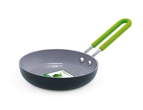 Image of GreenPan Mini Healthy Ceramic Nonstick 12.7 cm Round Egg Frying Pan, PFAS Free, Stay-Cool Stainless Steel Handle, Oven Safe up to 180 °C, Black & Green