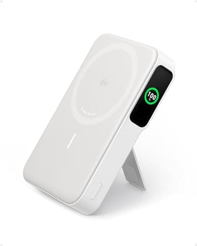 Image of Anker MagGo Power Bank, Qi2 Certified 15W Ultra-Fast MagSafe-Compatible Portable Charger, 10,000mAh Battery Pack with Smart Display and Foldable Stand, For iPhone 16/15/14/13 Only(USB-C Cable Include)