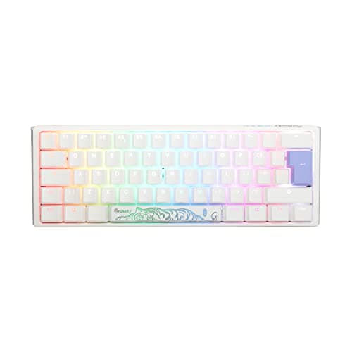 Image of Ducky One3 Pure White Mini RGB Speed Silver Cherry MX Switch Keyboard - UK Layout
