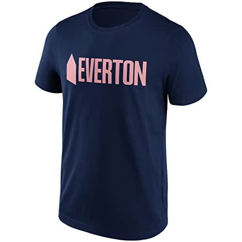 Image of Everton FC EPL Premier League Football T-Shirt Value Mono Wordmark Graphic Navy Blue, blue, S