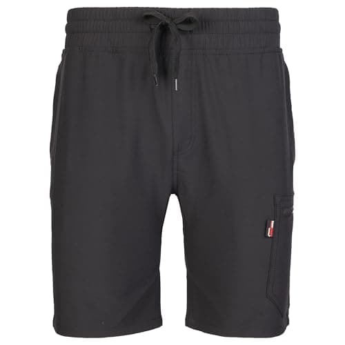 Image of TuffStuff - Hyperflex Black Shorts, Large - 4-Way Stretch Fabric, Adjustable Waistband, Zipped Pockets - Flexible, Breathable Work Shorts - Durable Easy Care Summer Workwear - Functional Design