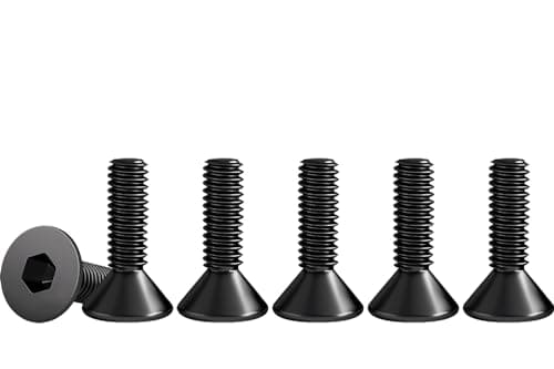 Image of Drenky M3 X 12mm Hex Socket Countersunk Bolts, 50 Pcs Black Countersunk Screws DIN 7991 / ISO 10642 304 Stainless Steel Flat Head Hex Socket Cap Screws Fully Thread Machine Screws, Rustproof