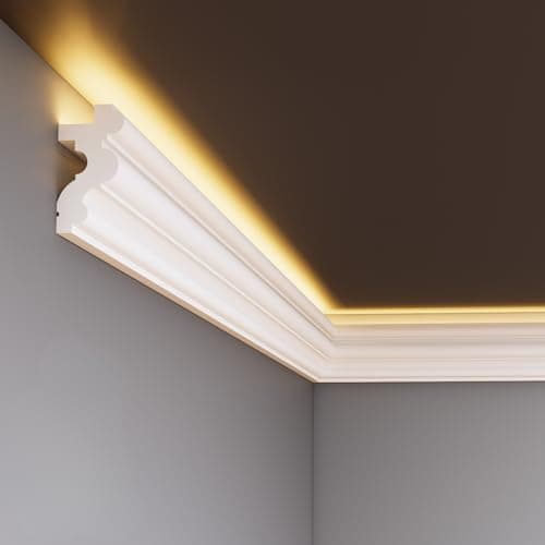 Image of DECOVISION External Corner Piece – DV-U01-D Profile (76×150mm), Pre-Cut Coving Cornice for Ceilings, Lightweight XPS, Made in England (20cm)